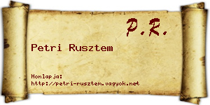 Petri Rusztem névjegykártya